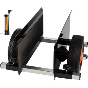 Panel Dolly, Door Dolly w/ 600LBS Load Capacity, Plywood Dolly w/ 8" Pneumatic Wheels & Pump, 0'' - 9.8'' Adjustable Clamp Panel Cart for Moving Wood Panels, Sheet Metal, Doors and Drywall