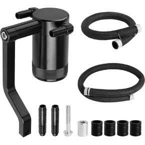 6.4L Billet Oil Catch Can Kit 5.7 HEMI Z-Bracket Technology Compatible with 2011+ Dodge Charger Challenger Chrysler 300 Jeep Grand Cherokee Air Oil Separator