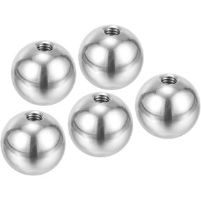 PATIKIL M5x10mm Ball Nuts Knob, 5 Pack Female Thread 304 Stainless Steel Round Blind Hole Screw Cap Cover for Lighting Machinery DIY Decoration, Silver