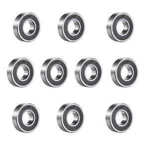 R8-2RS Sealed Ball Bearing 1/2"x1-1/8"x5/16" - Lubricated - Chrome Steel 10Pcs