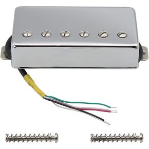 FLEOR Alnico 5 Guitar Humbucker Pickup 4-Wires 14-15K Bridge Pickup Chrome Fit Gibson Les Paul Guitar Part