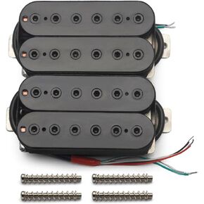 SAPHUE Vintage Alnico 5 Humbucker Pickup Double Coil Electric Guitar Bridge Pickup Black Guitar Parts Warm Sound (White)