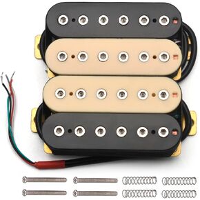SAPHUE 6 String Electric Guitar Pickups Humbucker Dual in Line Adjustable 4pcs Hex Screw Pickup (Black)