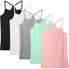 قميص علوي بدون أكمام للفتيات للرقص من Cooraby مكون من 5 قطع بدون أكمام وحزام سباغيتي للباليه in Kuwait