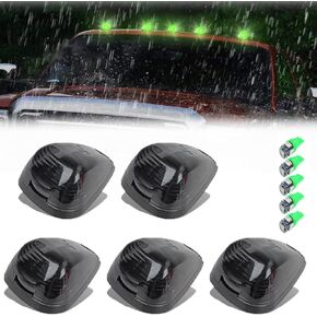 5X Black Smoke Lens Cab Roof Marker Running Lamps w/White LED Lights Compatible with Ford F150 F250 F350 F450 F550 F650 F750 E150 E250 E350 E450 1999-2016 Super Duty Pickup Trucks