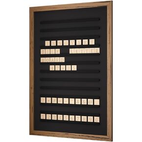 لوح حروف كبير جدًا من البلاط مقاس 47 × 35 بوصة، لوح حروف خشبي بإطار من خشب البلوط الصلب، لوحة قائمة مع حروف وأرقام قابلة للتغيير، لوحة قائمة أسعار الصالون للإعلان والأعمال والمطاعم in Kuwait