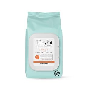 The Honey Pot Company - Prebiotic Feminine Wipes - Herbal Infused Feminine Hygiene Wipes for Sensitive Skin Types - PH Balanced Plant Based Wipes Free from Parabens and Sulfates - 5.51 Fl Oz