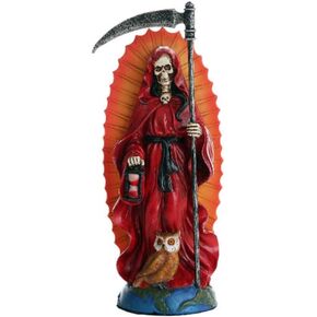 Pacific Giftware Santa Muerte Saint of Holy Death Standing Religious Statue 7.25 Inch (Red) Love Passion Relationship Santisima Muerte Sculpture