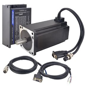 STEPPERONLINE Closed Loop Stepper Motor 1 Axis CNC KIT 12.0 Nm/1699.34oz.in Nema 34 Motor & 4.1-8.2A 24-80VDC Closed Loop Stepper Driver CL86T V4.1