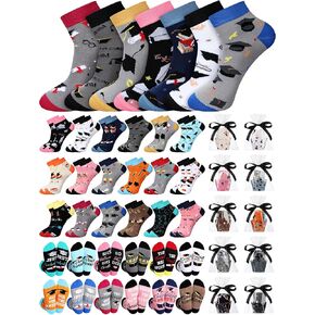 20 Pairs Graduation Ankle Socks Novelty Graduation Gifts for Her and Him Unisex Graduation Socks for College High School Graduate 2024 Congrats Grad Gift