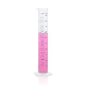 Plastic Measuring Cylinder, Vol.1000ml, PP Material with Blue Printed Graduation, LVF002