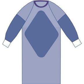Medline Sterile Fabric-Reinforced Aurora Gown with Raglan Sleeves, Blue, 2X-Large, Pack of 28