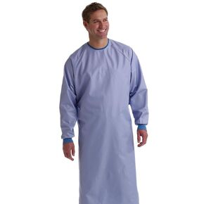 Medline 1-Ply Blockade AngelStat Surgeon/Surgical Gown, Snap Neck and Tie Back Closure, XX-Large, Ceil Blue (Pack of 12)