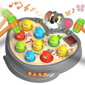 HopeRock Toys for Ages 2-4,Toddler Boy Toys with 2 Hammers,5 Modes,Melodies,and Light-Up-Educational Interactive Toys for Toddlers,Birthday Gifts Toy for 2 3 4 Year Old Boy