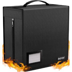ENGPOW Fireproof CD Case,CD/DVD Storage Case,400 Capacity CD Binder DVD Storage Holder with Zippers,Portable Large Card Media Wallet Box Organizer Safe for Home Office Travel Car,Black