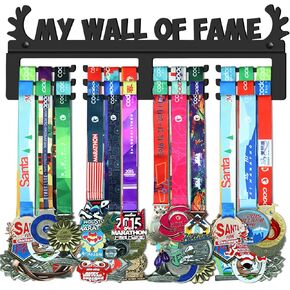 My Wall of Fame Medal Holder Display Hanger Rack,Sturdy Steel Metal,Wall Mounted Over 50 Medals Easy to Install