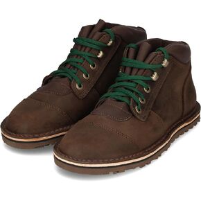 JIM GREEN Men's Barefoot African Ranger Boots Lace-Up Water Resistant Full Grain Leather Work or Hiking Boot