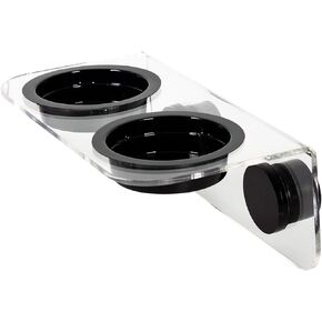 WACOOL Magnetic Reptile Ledge, Acrylic Gecko Feeding Ledge with 6PCS Cups, Reptile Food Water Feeder Dish for Geckos Iguana Chameleon Pets (White)