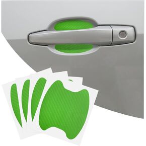 4PCS Car Door Handle Cup Stickers, Carbon Fiber Scratch Auto Door Protective Film, Non-Marking Car Door Bowl Protector, Door Handle Paint Cover Guard Universal for Most Cars, SUV, Van (Black)