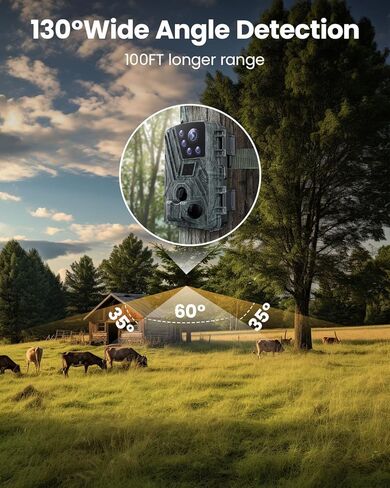 كاميرا تريل، 42 ميجابكسل 4 كيه 0.05 ثانية، كاميرا ألعاب مع رؤية ليلية IP66 مقاومة للماء 100 قدم 130 درجة زاوية واسعة لمراقبة الحياة البرية in Kuwait
