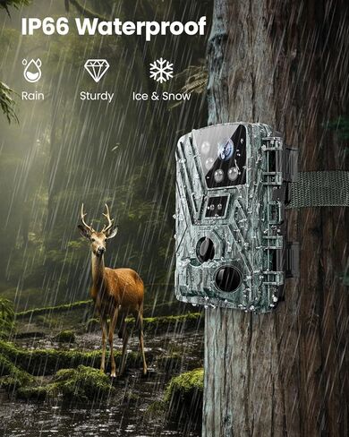 كاميرا تريل، 42 ميجابكسل 4 كيه 0.05 ثانية، كاميرا ألعاب مع رؤية ليلية IP66 مقاومة للماء 100 قدم 130 درجة زاوية واسعة لمراقبة الحياة البرية in Kuwait