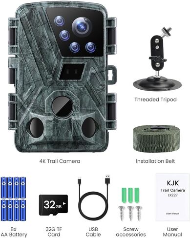 كاميرا تريل، 42 ميجابكسل 4 كيه 0.05 ثانية، كاميرا ألعاب مع رؤية ليلية IP66 مقاومة للماء 100 قدم 130 درجة زاوية واسعة لمراقبة الحياة البرية in Kuwait