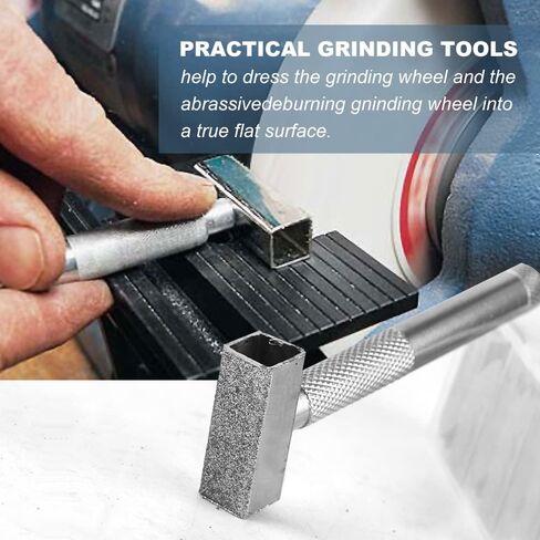 2 Pcs Silver Diamond Grinding Wheel Dresser Stone Bench Grinder Dressing Tool for Grinding Deburring Wheels Truing Grinding Durable Quality with Smart Details Design Flat Diamond Coated Surface in Kuwait