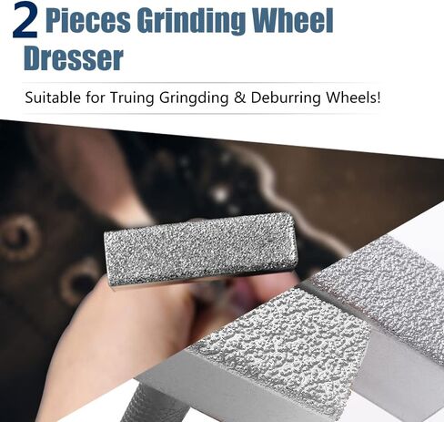 2 Pcs Silver Diamond Grinding Wheel Dresser Stone Bench Grinder Dressing Tool for Grinding Deburring Wheels Truing Grinding Durable Quality with Smart Details Design Flat Diamond Coated Surface in Kuwait