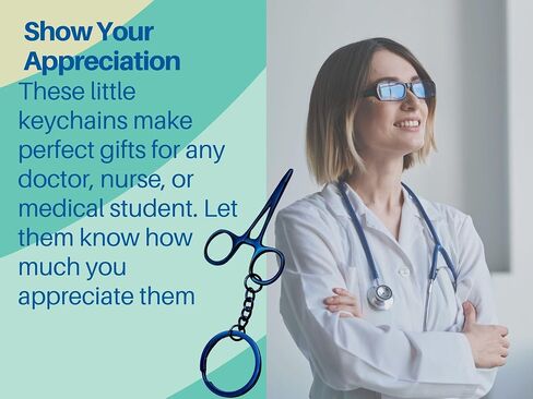 سلسلة مفاتيح ملقط البعوض من آرتمان إنسترومنتس هيموستات مايو هيجار - هدية مبتكرة من الفولاذ المقاوم للصدأ للمحترفين الطبيين وطبيب الأسنان وملقط السمك (أزرق) in Saudi Arabia