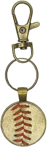 Baseball Seams Co. Keychain - Handcrafted from Used Baseballs - Perfect for Fans & Players (Vintage Brass) in Saudi Arabia