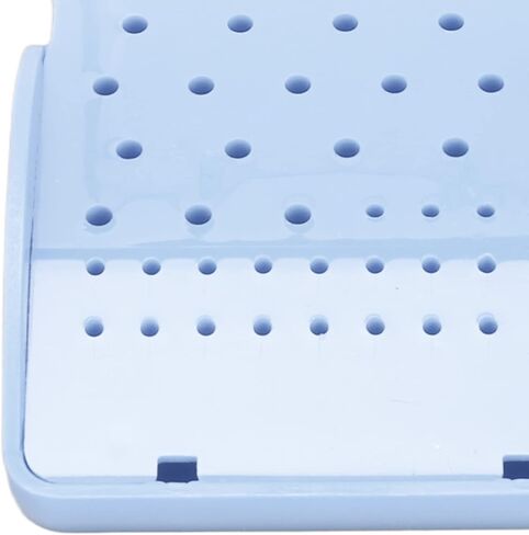 Dental Bur Autoclavable Case Organizer, 60 Hole Dental Burs Holder with Cover Case, Dental Burs Holder Diamond Burs Drill, Organizer Box Dentist Tool for Dental Hospital (Blue) in Saudi Arabia