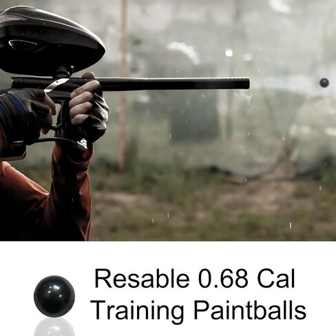 125/250 / 500 Pcs .68 Cal Rubber Balls, Reusable Paintballs for Self Defence, Less Lethal Shooting Training Practice Solid Balls 0.68 Calibre, Black in Saudi Arabia