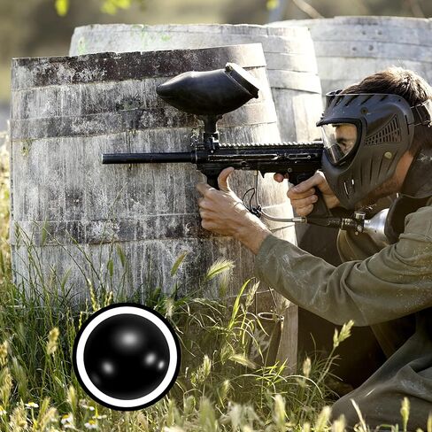 125/250 / 500 Pcs .68 Cal Rubber Balls, Reusable Paintballs for Self Defence, Less Lethal Shooting Training Practice Solid Balls 0.68 Calibre, Black in Saudi Arabia
