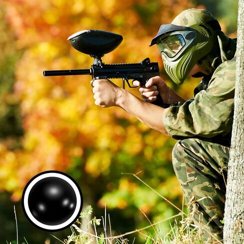 125/250 / 500 Pcs .68 Cal Rubber Balls, Reusable Paintballs for Self Defence, Less Lethal Shooting Training Practice Solid Balls 0.68 Calibre, Black in Saudi Arabia