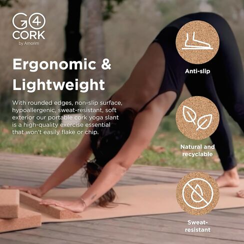 Yoga Wedge - 24x4x1.4" | Ultimate Stability for Yoga & Pilates | Eco-Friendly, Non-Slip Cork | Odor-Free, Hypoallergenic | Perfect Gift for Eco-Conscious Yogis in Saudi Arabia