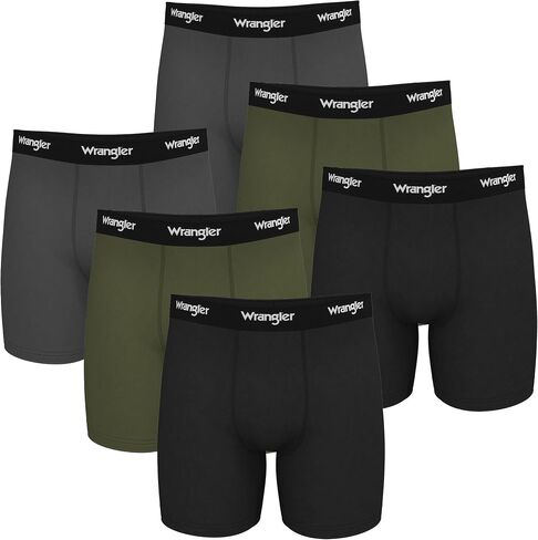 Wrangler - Ranger Mens Cooling Boxer Briefs - Dry Cool Cotton Men's Boxer Briefs 6 Pack in Saudi Arabia