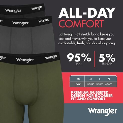 Wrangler - Ranger Mens Cooling Boxer Briefs - Dry Cool Cotton Men's Boxer Briefs 6 Pack in Saudi Arabia