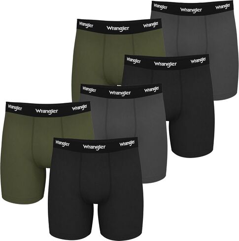 Wrangler - Ranger Mens Cooling Boxer Briefs - Dry Cool Cotton Men's Boxer Briefs 6 Pack in Saudi Arabia