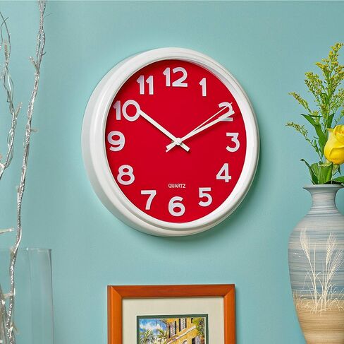 Bernhard Products Colorful Kids Wall Clock Teaching Time Telling Silent Non-Ticking Educational Learning Tool, Colored Numbers for Children Teachers Homeschool and Parents, School Classroom Playroom in Saudi Arabia