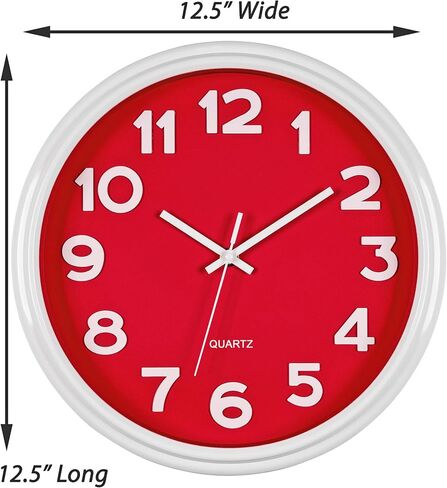 Bernhard Products Colorful Kids Wall Clock Teaching Time Telling Silent Non-Ticking Educational Learning Tool, Colored Numbers for Children Teachers Homeschool and Parents, School Classroom Playroom in Saudi Arabia