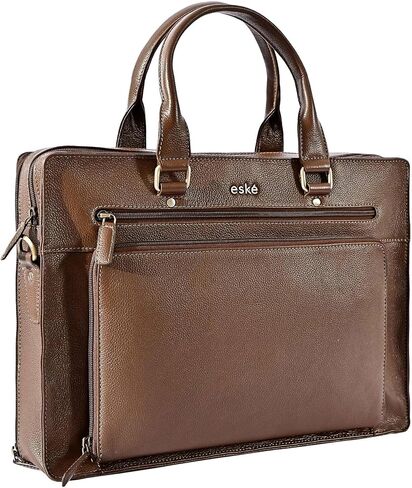 eské Charlie 15.6" Premium Italian Leather Laptop Bag for Men & Women | Office Bag | Laptop Messenger Bag with Shoulder Strap in Saudi Arabia