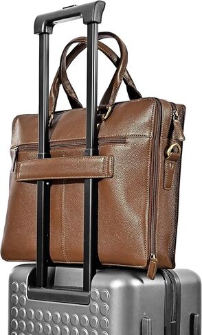 eské Charlie 15.6" Premium Italian Leather Laptop Bag for Men & Women | Office Bag | Laptop Messenger Bag with Shoulder Strap in Saudi Arabia