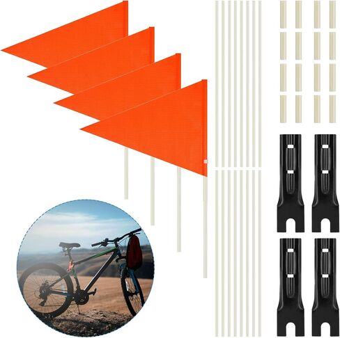 4 Pcs 6ft Bike Safety Flag with Pole Reflective Bike Trailer Safety Flag with Bicycle Mounting Bracket Height Visibility Bicycle Safety Flag in Saudi Arabia