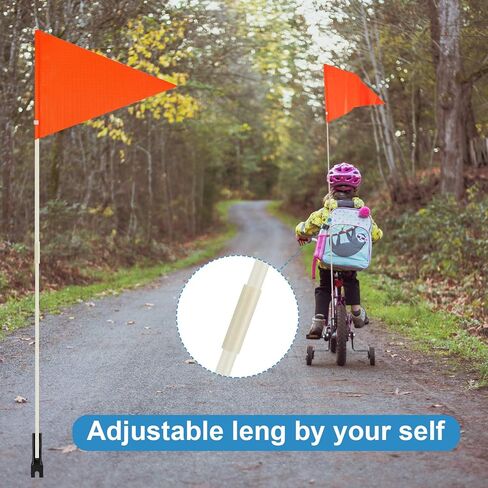 4 Pcs 6ft Bike Safety Flag with Pole Reflective Bike Trailer Safety Flag with Bicycle Mounting Bracket Height Visibility Bicycle Safety Flag in Saudi Arabia