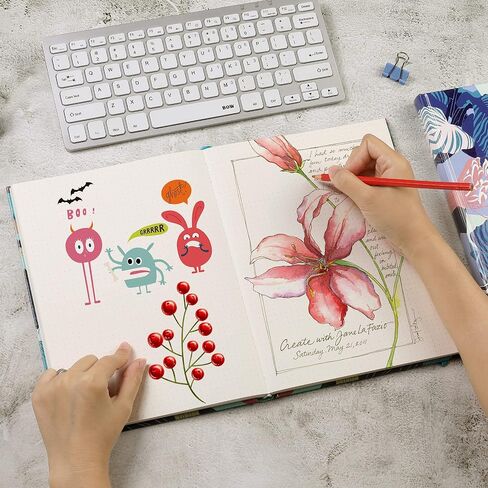 Large Dot Grid Hardcover Notebooks, Dotted Flower Journal for Women Men Kids Traveler, B5 Size, 7.6x10 inch, 120 GSM Thick Paper, 102 Sheets,2 Pack, Writing Planner Note Pad Notebook bulk in Saudi Arabia