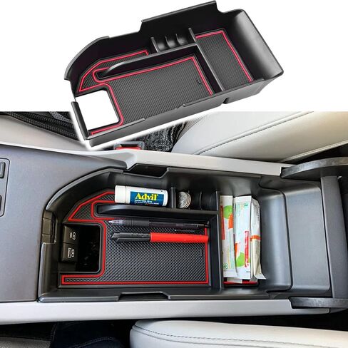 Center Console Organizer Compatible with Toyota Camry XLE XSE 2018-2024 and Camry LE SE 2020 2021 2022 2024 Accessories, Armrest Insert Tray Secondary Storage Box Fit 2 USB Ports, Black in Kuwait
