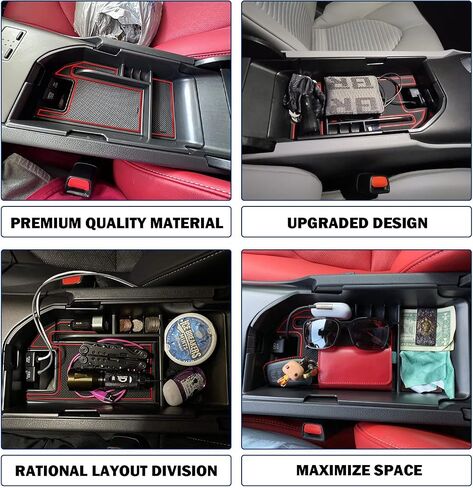 Center Console Organizer Compatible with Toyota Camry XLE XSE 2018-2024 and Camry LE SE 2020 2021 2022 2024 Accessories, Armrest Insert Tray Secondary Storage Box Fit 2 USB Ports, Black in Kuwait