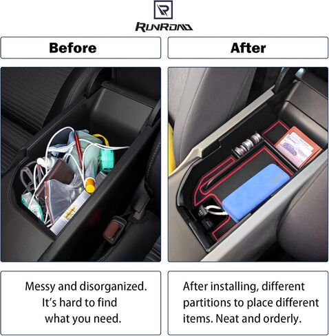Center Console Organizer Compatible with Toyota Camry XLE XSE 2018-2024 and Camry LE SE 2020 2021 2022 2024 Accessories, Armrest Insert Tray Secondary Storage Box Fit 2 USB Ports, Black in Kuwait
