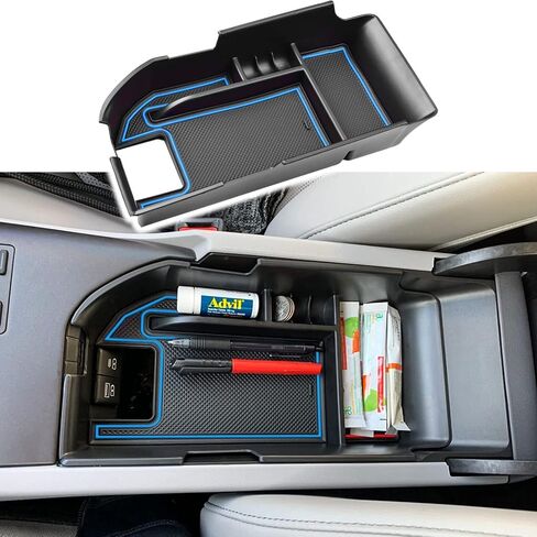 Center Console Organizer Compatible with Toyota Camry XLE XSE 2018-2024 and Camry LE SE 2020 2021 2022 2024 Accessories, Armrest Insert Tray Secondary Storage Box Fit 2 USB Ports, Black in Kuwait