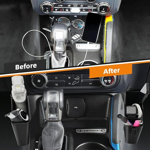 Center Console Shifter Storage Box Compatible with Bronco 2/4 Door 2021 2022 2023 2024, Front Gear Shifter Side Storage Box for Bronco Interior Accessories in Kuwait